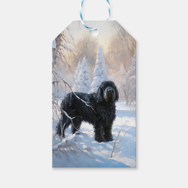 Etiqueta Para Presente Black Russian Terrier Que Neve (Frente)
