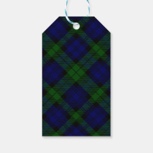 Etiqueta Para Presente Black Watch Tartan Blue Green Xadrez