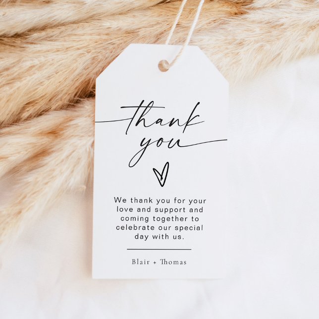 Etiqueta Para Presente BLAIR Modern Bohemian Heart Obrigado (Criador carregado)