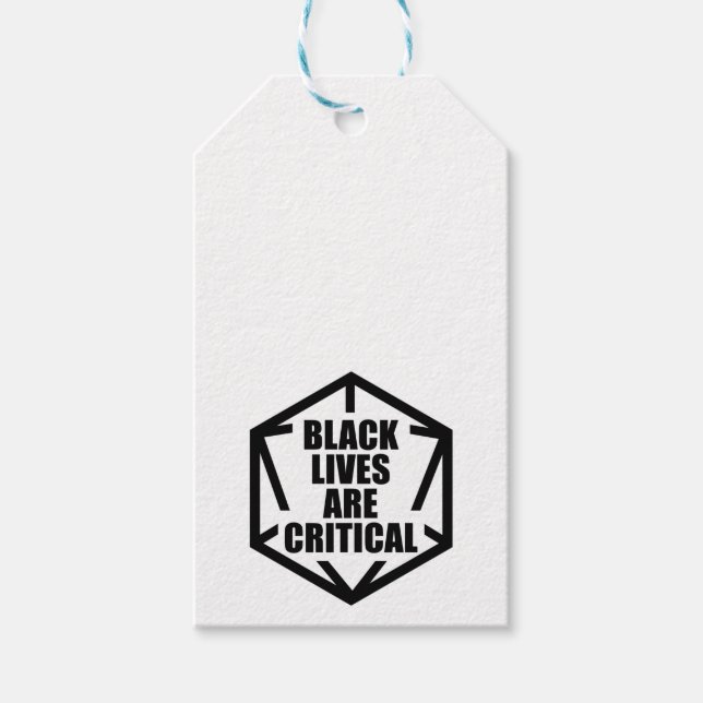 Etiqueta Para Presente BLM Black Lives são críticas [B&W] (Frente)