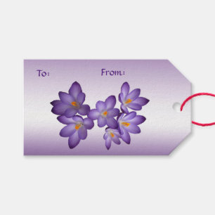 Etiqueta Para Presente Bloco roxo do açafrão de Tag do presente