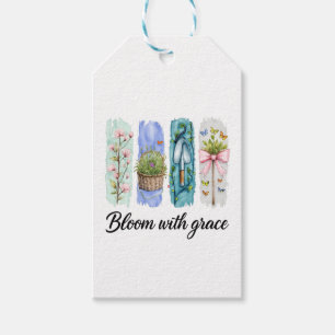Etiqueta Para Presente Bloom com a Arte Floral Grace Garden