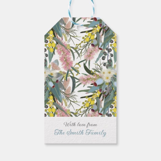 Etiqueta Para Presente Blooms de Bush Nativo Aussie Personalizados (Verso)