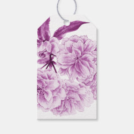 Etiqueta Para Presente Blossom roxo flor da mauve marca-d'água
