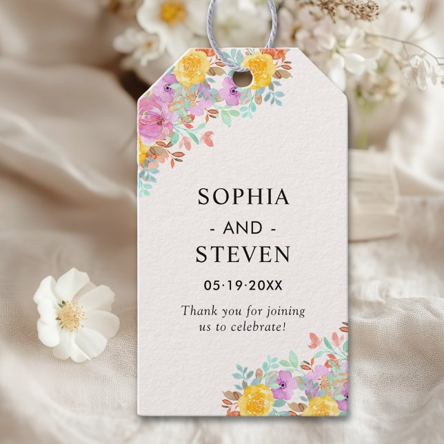 Etiqueta Para Presente Blossoming Love – A Spring Floral Wedding (Criador carregado)