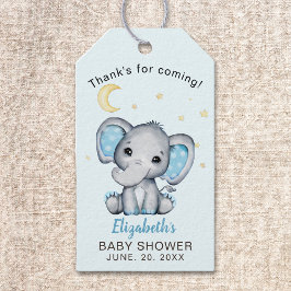 Etiqueta Para Presente Blue and Gray Elephant Baby Shower boy