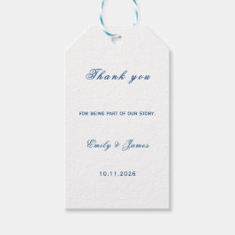 Etiqueta Para Presente Blue and White Wedding