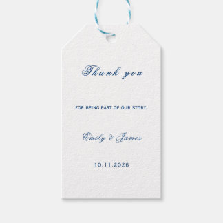 Etiqueta Para Presente Blue and White Wedding