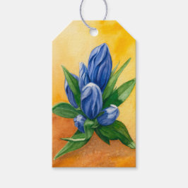 Etiqueta Para Presente Blue Bloom Watercolor - Etiqueta de presente legan