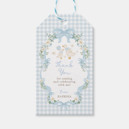 Etiqueta Para Presente Blue Bow Silly Goose Baby Shower Thank You