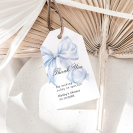 Etiqueta Para Presente Blue Bow Thank You Tag Coquette Bow Favors Tag