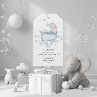 Etiqueta Para Presente Blue Bubble Bath Animal Baby Shower