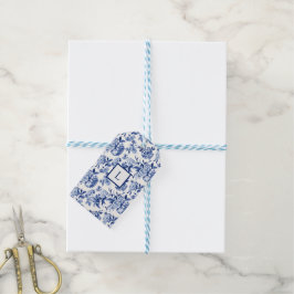 Etiqueta Para Presente Blue Chinoiserie Monogram