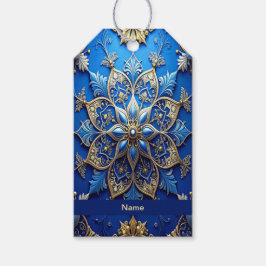 Etiqueta Para Presente Blue Decorative Holiday Gift Tag