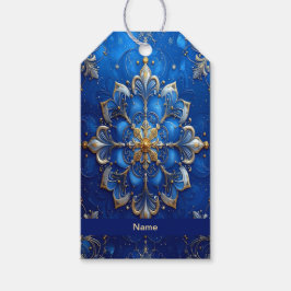 Etiqueta Para Presente Blue Decorative Holiday Gift Tag
