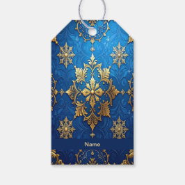 Etiqueta Para Presente Blue Decorative Holiday Gift Tag