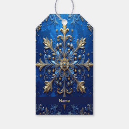 Etiqueta Para Presente Blue Decorative Holiday Gift Tag