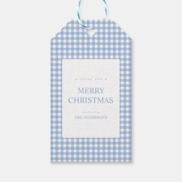 Etiqueta Para Presente Blue Gingham Christmas