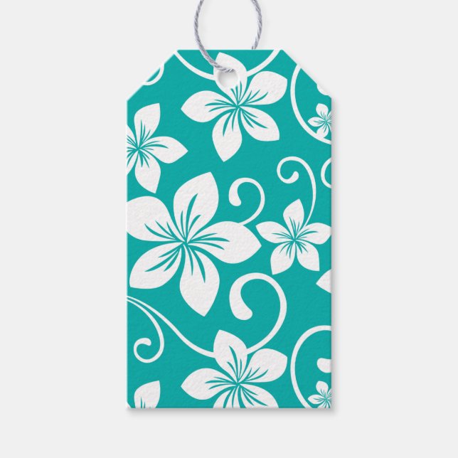 ETIQUETA PARA PRESENTE BLUE HAWAII (TEAL) (Frente)