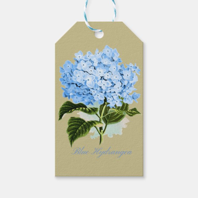 Etiqueta Para Presente Blue Hydrangea (Frente)