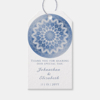 Etiqueta Para Presente Blue Lace Mandala Wedding Favor