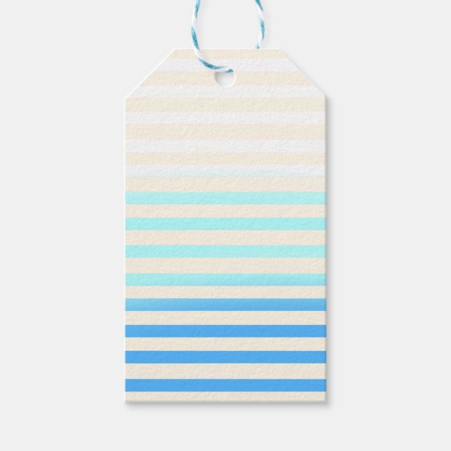 Etiqueta Para Presente Blue Ombre Striped (Frente)