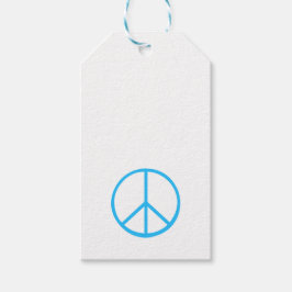 Etiqueta Para Presente Blue Peace Sign Modern Retro Fun