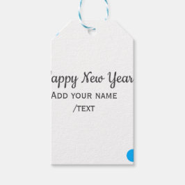 Etiqueta Para Presente Blue polkadots happy new year add name messasimple