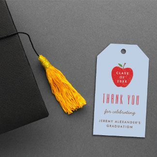 Etiqueta Para Presente Blue Red Apple Graduation Party Favor Gift Tag