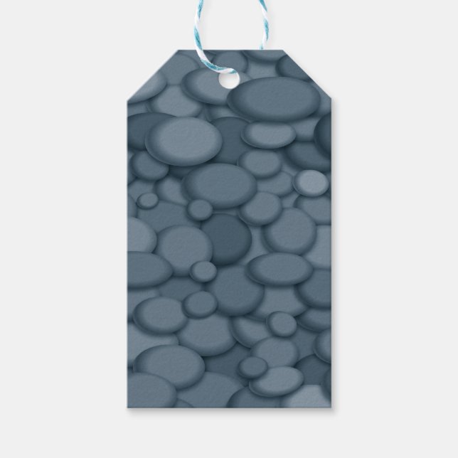 Etiqueta Para Presente Blue River Rock Pebbles Art (Frente)