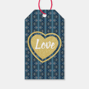 Etiqueta Para Presente Blue Stripe Love Gift Tag por Poet Adiela Akoo