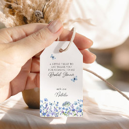 Etiqueta Para Presente Blue Wildflower Sweet Floral Chá de panela Favor
