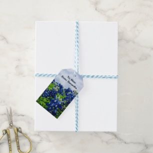 Etiqueta Para Presente Bluebonnets Flores Azuis Florais Bonito Elegante M