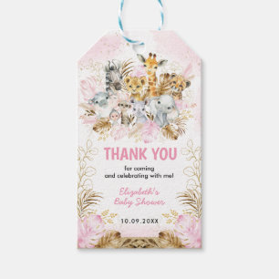 Etiqueta Para Presente Blush Boho Safari Chá de fraldas Obrigado