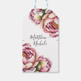 Etiqueta Para Presente Blush Pink and White Cotton Wedding Thank You