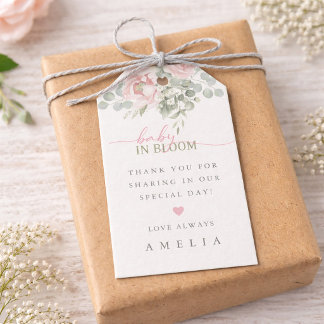 Etiqueta Para Presente Blush Pink Floral Baby in Bloom Gift Tags