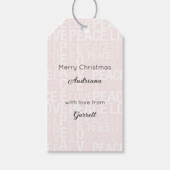 Etiqueta Para Presente Blush Pink White Christmas (Frente)
