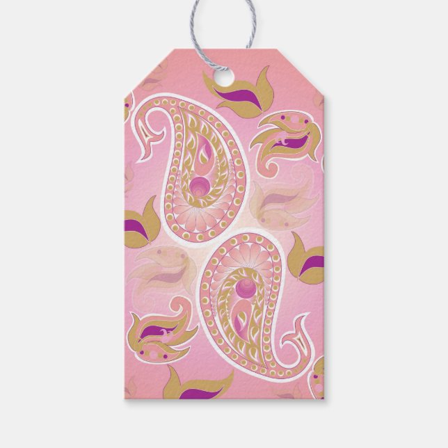 Etiqueta Para Presente Blushing Paisley (Frente)