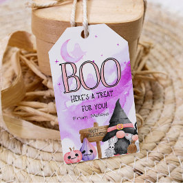 Etiqueta Para Presente BO roxo feiticeiro gnomo crianças do halloween