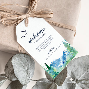 Etiqueta Para Presente Boa vinda do casamento do destino da montanha