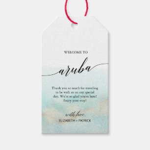 Etiqueta Para Presente Boa vinda Dourado da praia do Aqua ao casamento de
