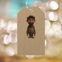 Boas Caras de Natal Elf Kraft Gift Tags