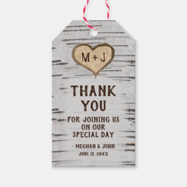 Etiqueta Para Presente Boas iniciais do coração da árvore de pássaros cas