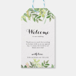 Etiqueta Para Presente Boas-vindas a Greenery Botanical Foliage Wedding