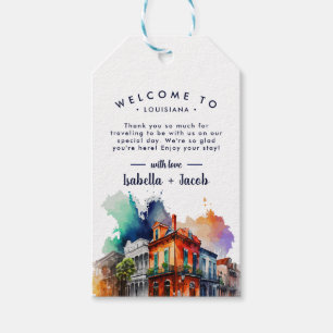 Etiqueta Para Presente Boas-vindas a New Orleans Nola Watercolor