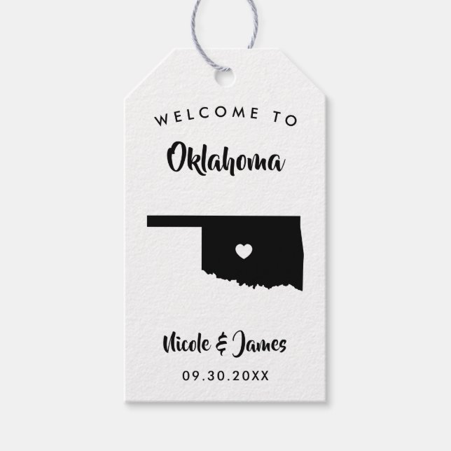 Etiqueta Para Presente Boas-vindas a Oklahoma Bag, Mapa (Frente)