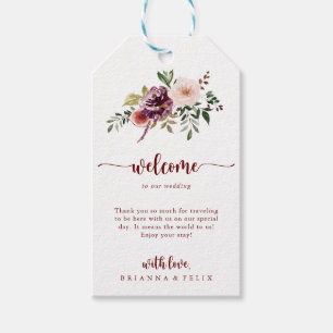 Etiqueta Para Presente Boas-vindas ao Casamento da Caligrafia Rustic Summ