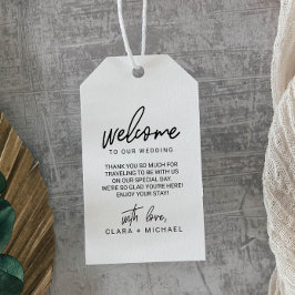 Etiqueta Para Presente Boas-vindas ao Casamento da Caligrafia Whimsical