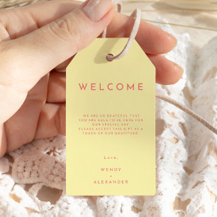 Etiqueta Para Presente Boas-vindas ao Casamento de Destino Amarelo Mínimo