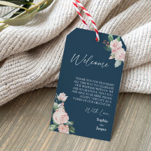 Etiqueta Para Presente Boas-vindas ao Casamento de Destino do Marinho Flo
